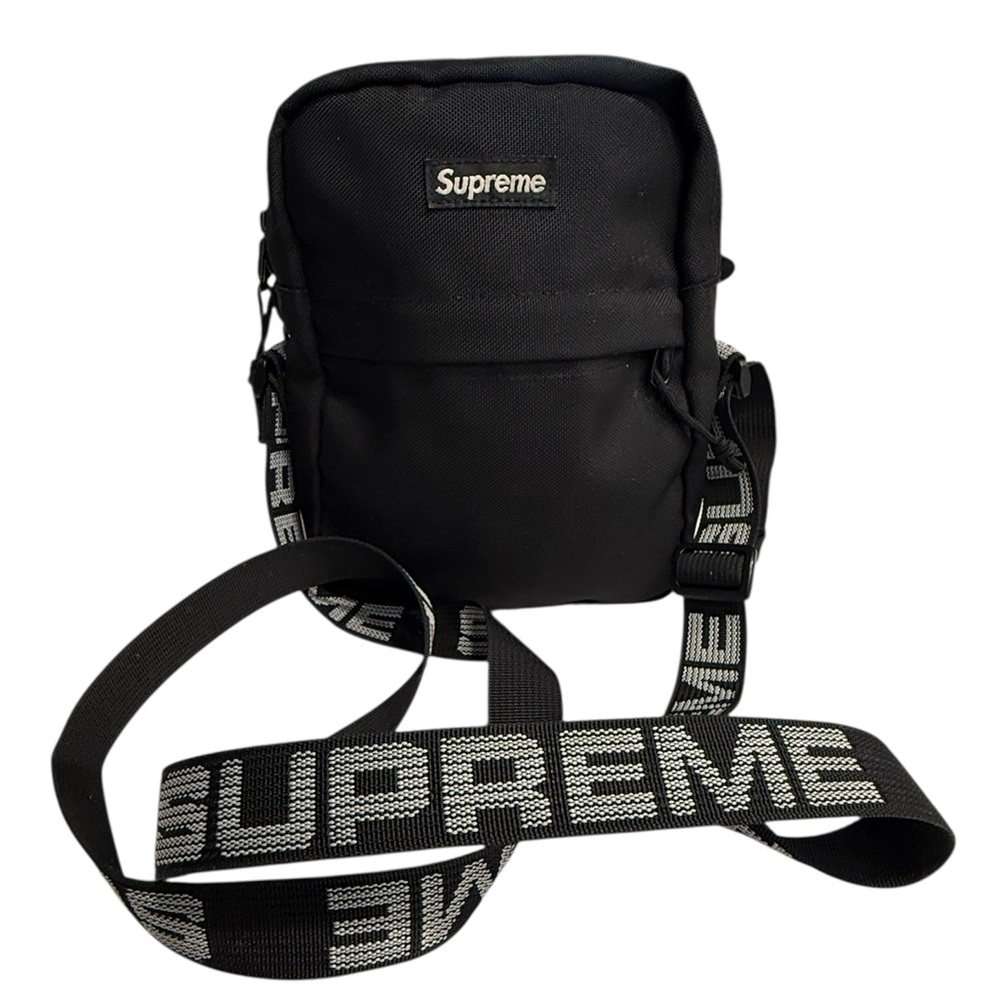 Supreme (SS18) Black Nylon Shoulder Bag Crossbody Strap